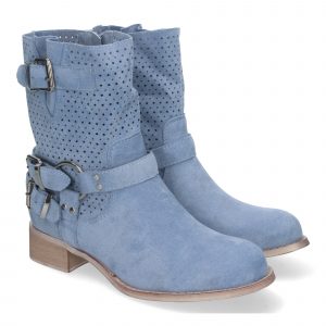 Botines de Mujer con Tacón Bajo y Adornos de Hebillas