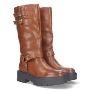 Bota Motera con Tacón Bajo y Plataforma