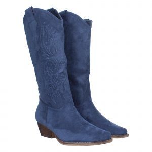 Botín cowboy con grabado en caña