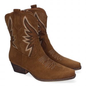 Botínes de Tacón Campero, Diseño Elegante con Bordados, Comodas