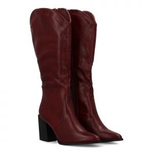 Bota de tacon para mujer con estampado liso