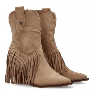Botin mujer con flecos estilo cowboy
