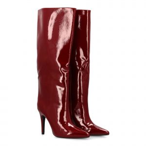Botas altas efecto charol tacón aguja