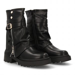 Bota motera con cremallera lateral