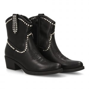 Botín cowboy con tachuelas para mujer.