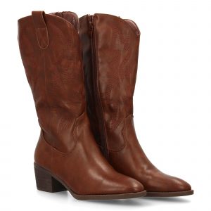 Bota cowboy con diseño en caña