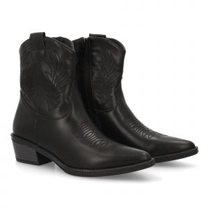 Botín cowboy con tacón para mujer