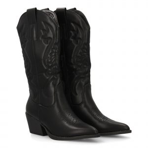 Bota cowboy de caña alta con bordados