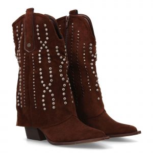 Botín cowboy mujer con diseño de tachuelas